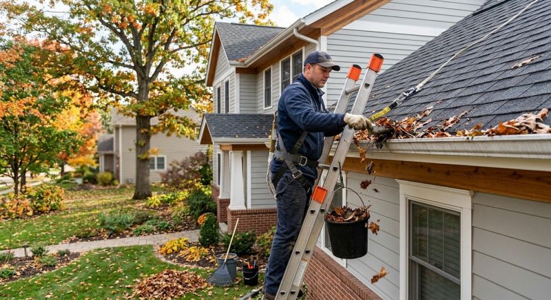 Gutter Leaf Clearing in Rochester, NY